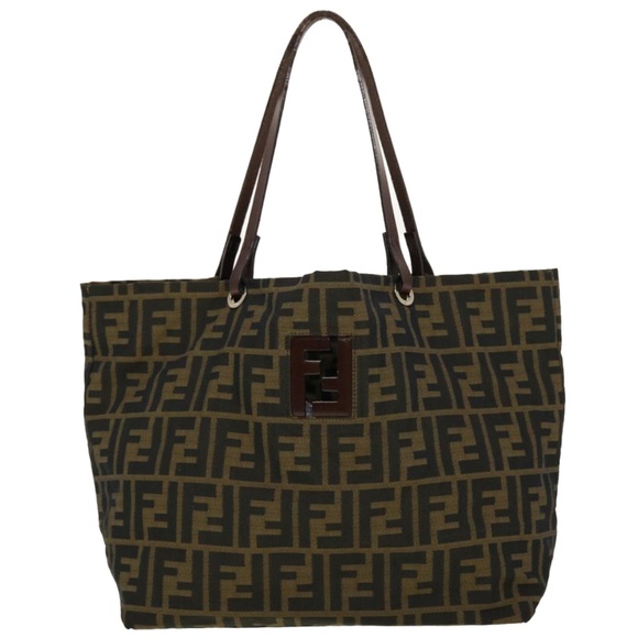 Vintage Fendi Zucca Canvas Shopper Tote - Picture 1 of 17